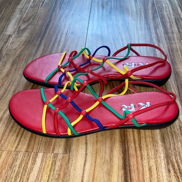 Vintage Kim Rogers Rainbow Rope Sandals - Picture 2 of 9
